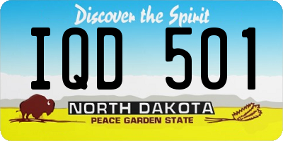 ND license plate IQD501