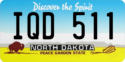 ND license plate IQD511