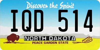 ND license plate IQD514