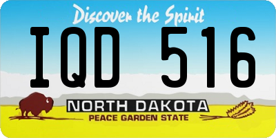 ND license plate IQD516