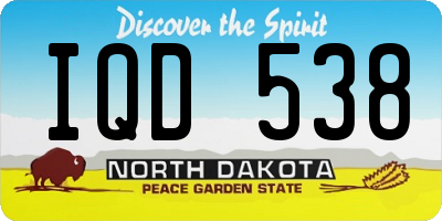 ND license plate IQD538