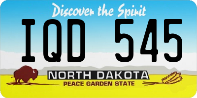 ND license plate IQD545