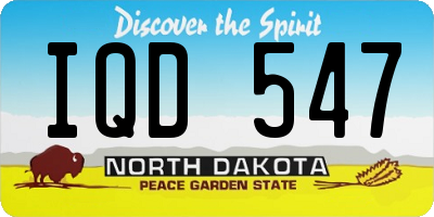 ND license plate IQD547