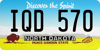 ND license plate IQD570