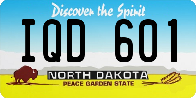 ND license plate IQD601