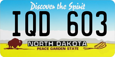 ND license plate IQD603