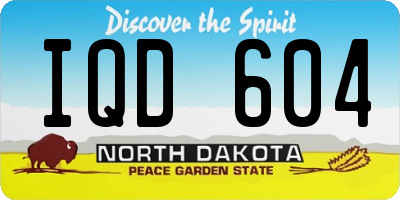 ND license plate IQD604