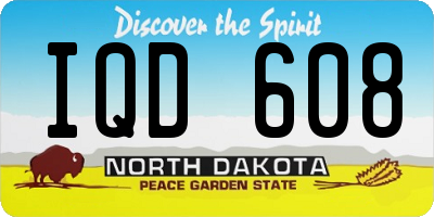 ND license plate IQD608