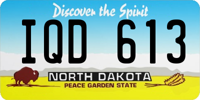 ND license plate IQD613