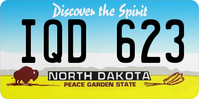 ND license plate IQD623