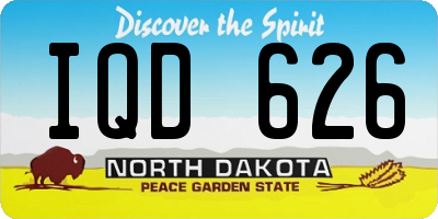 ND license plate IQD626