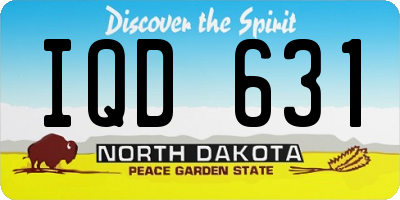 ND license plate IQD631