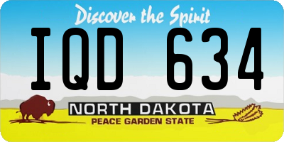 ND license plate IQD634