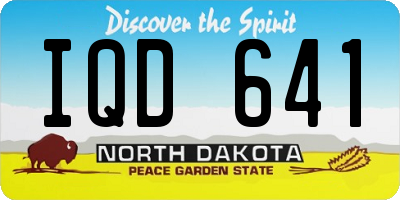 ND license plate IQD641