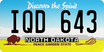 ND license plate IQD643