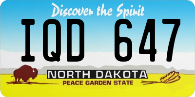 ND license plate IQD647