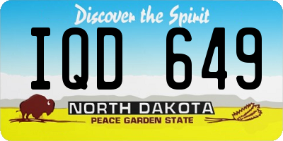 ND license plate IQD649