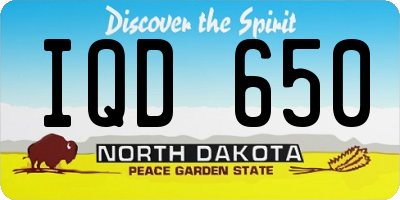 ND license plate IQD650