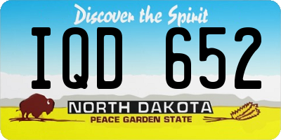 ND license plate IQD652