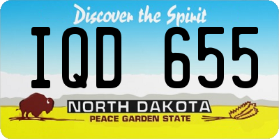 ND license plate IQD655