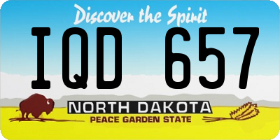 ND license plate IQD657