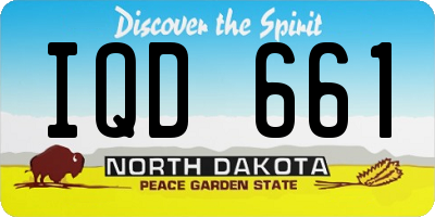 ND license plate IQD661