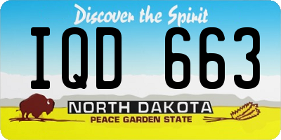ND license plate IQD663