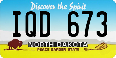 ND license plate IQD673