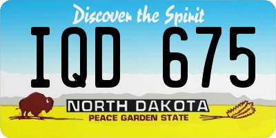 ND license plate IQD675