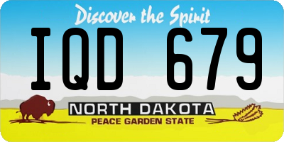 ND license plate IQD679