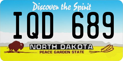 ND license plate IQD689