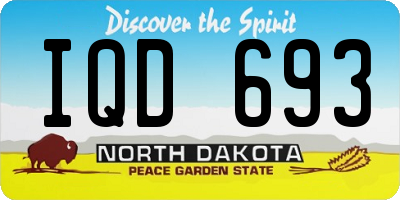 ND license plate IQD693