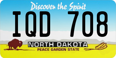 ND license plate IQD708