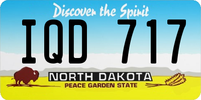ND license plate IQD717