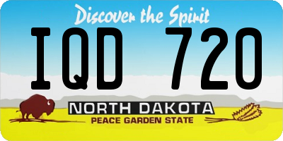 ND license plate IQD720