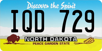 ND license plate IQD729