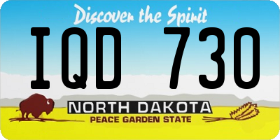 ND license plate IQD730