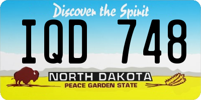 ND license plate IQD748