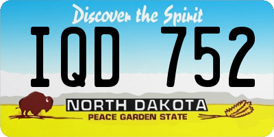 ND license plate IQD752