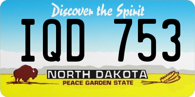 ND license plate IQD753