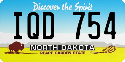 ND license plate IQD754