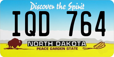 ND license plate IQD764