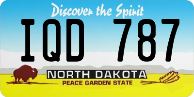 ND license plate IQD787