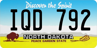 ND license plate IQD792