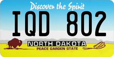 ND license plate IQD802