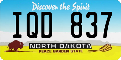 ND license plate IQD837
