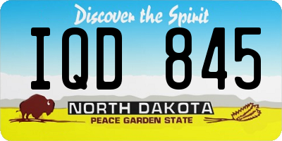 ND license plate IQD845