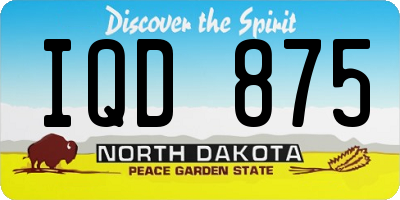 ND license plate IQD875