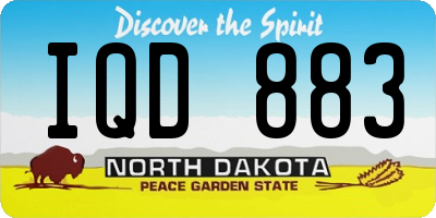 ND license plate IQD883