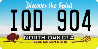 ND license plate IQD904